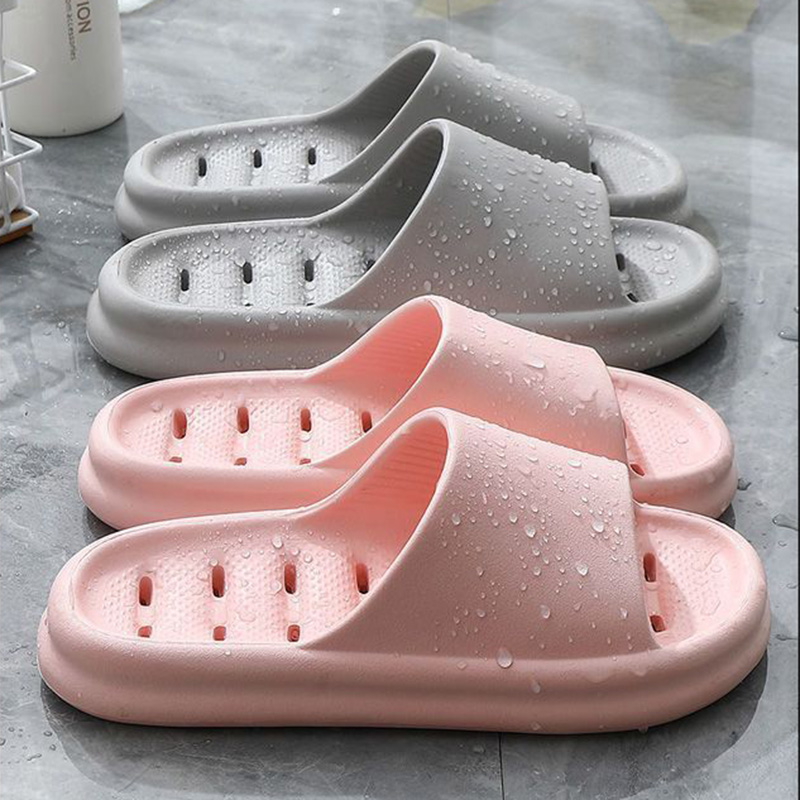 Embroidery Flat Shoes - Hollow Out EVA Bathroom Shower Slippers