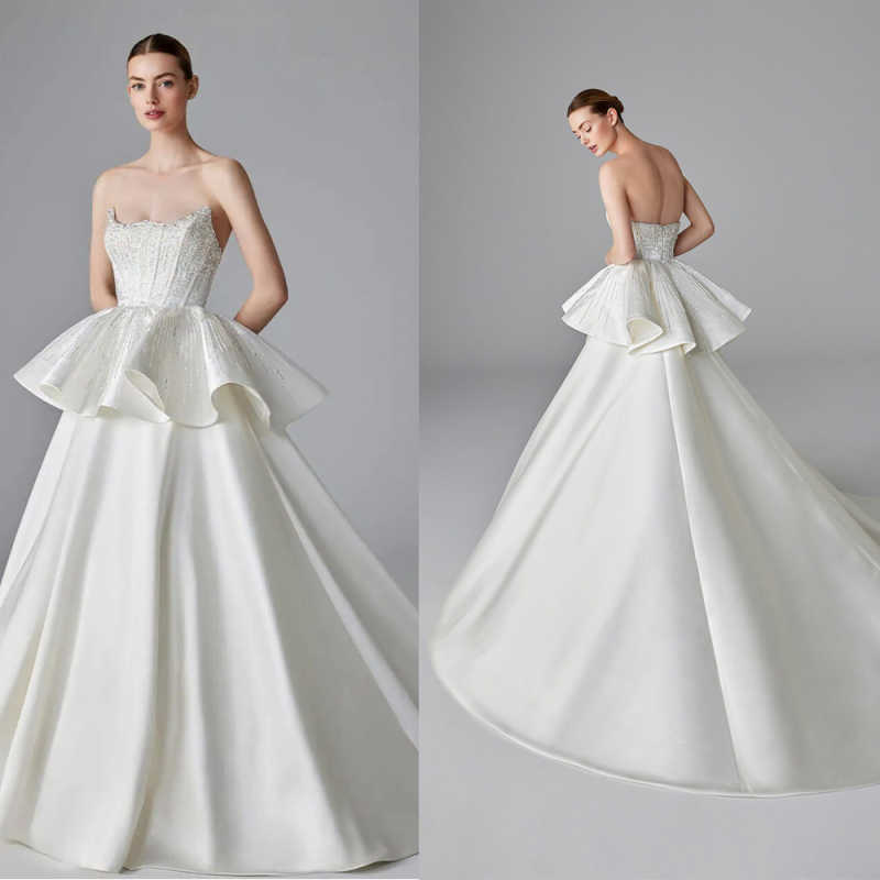Embroidery Online Design - Elegant Wedding Dress A-Line Satin Special