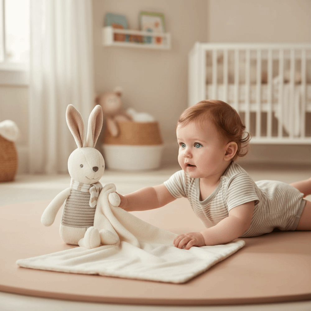 Embroidery Towel - Square Shape Baby Rabbit Comforter Elegant