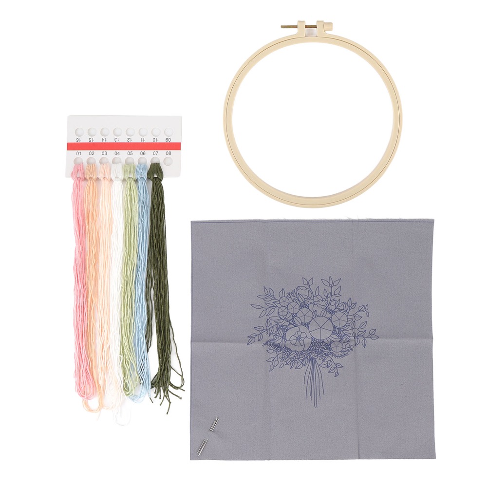 Embroidery Design Patterns Flowers - Printed Pattern Embroidery Starter Kit 3D