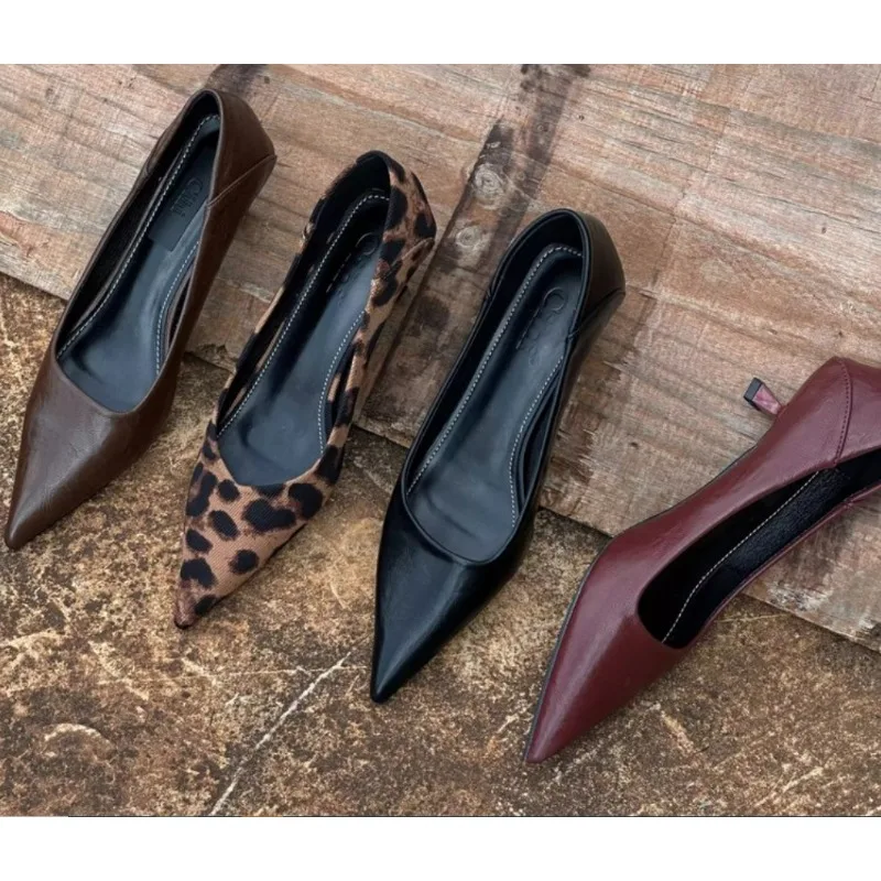 Embroidery Flat Shoes - 2024 Women Sexy High Heels Burgundy