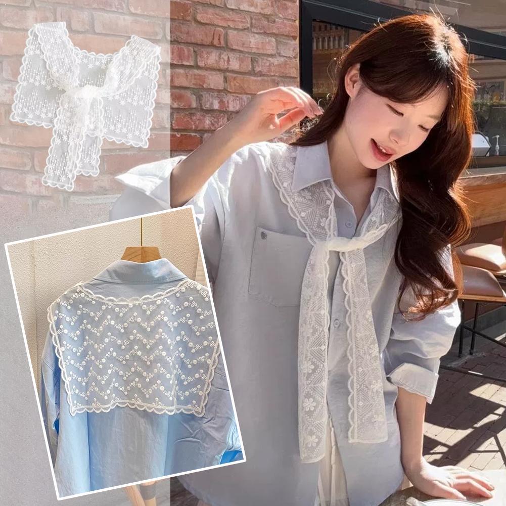 Embroidery Blouse - French Lace Shawl Scarf for Women