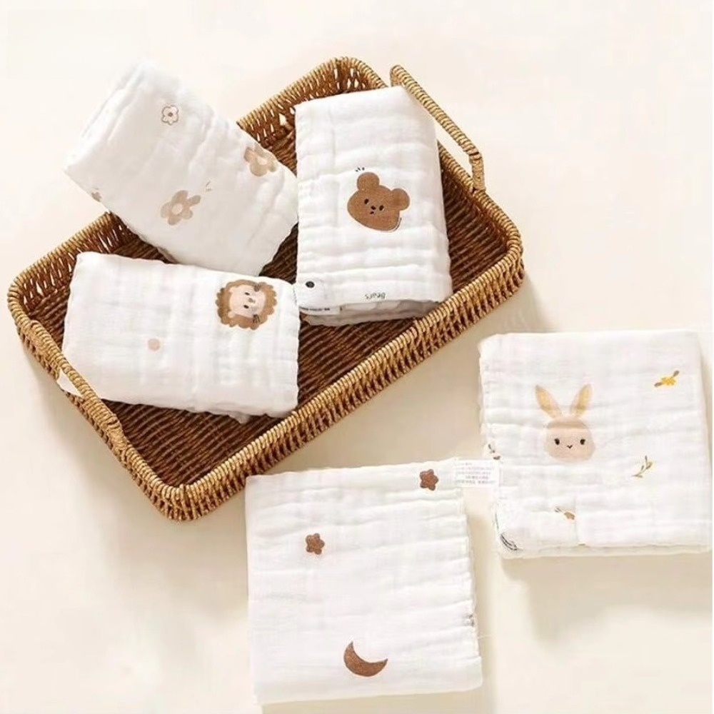 Embroidery Towel - 2PCS 6 Layer Cotton Baby Saliva
