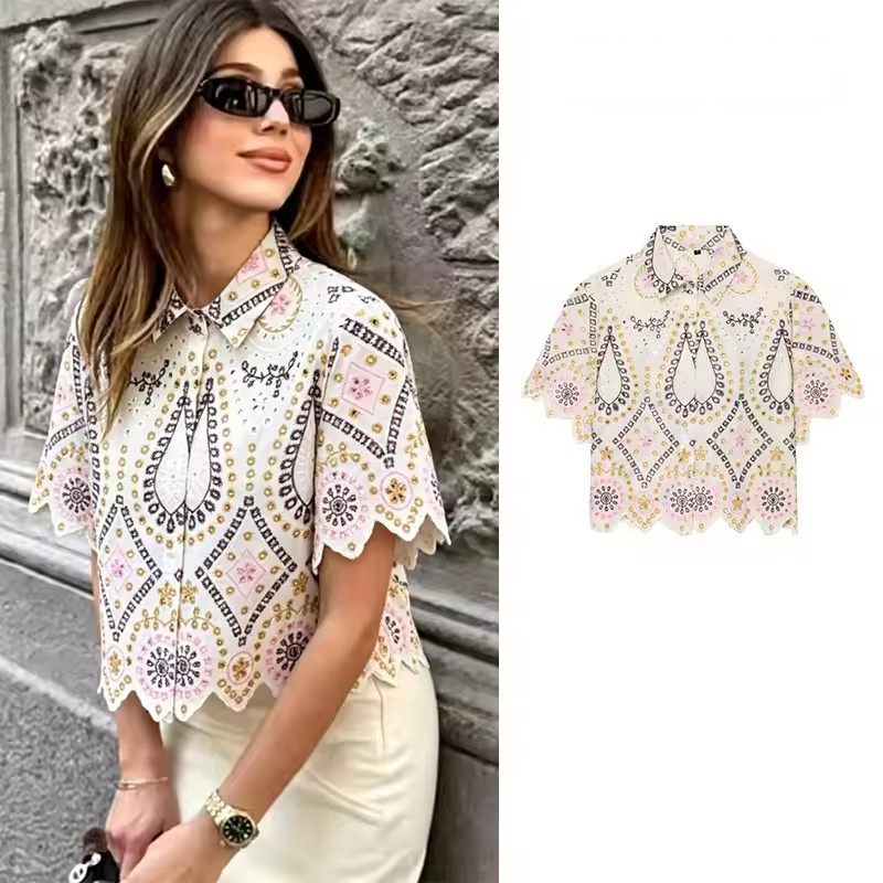 Embroidery Eyelet - PRINTKAOIR Women's Fashion Hollow Out Embroidery