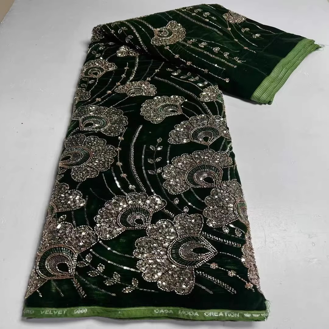 Embroidery Youtube - 5yard New velvet tela Sequin bead
