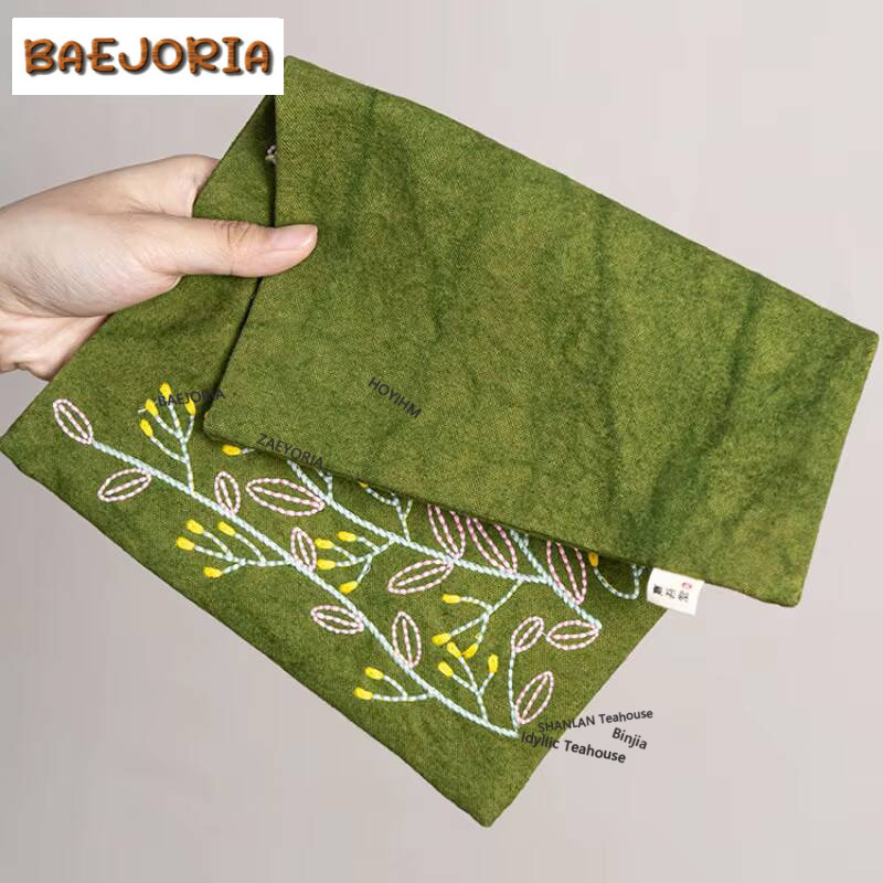 Embroidery Towel - National Style Handmade Embroidery Canvas Tea
