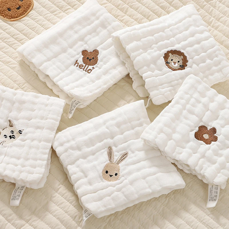 Embroidery Towel - 2/3/5pcs Baby Towels Toddler Soft Washcloth