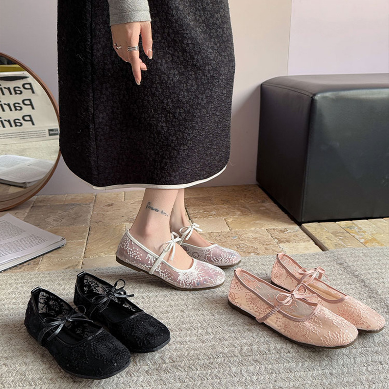 Women's Gentle Ballet Flat Sho - Embroidery Flat Shoes ulasan dan harga