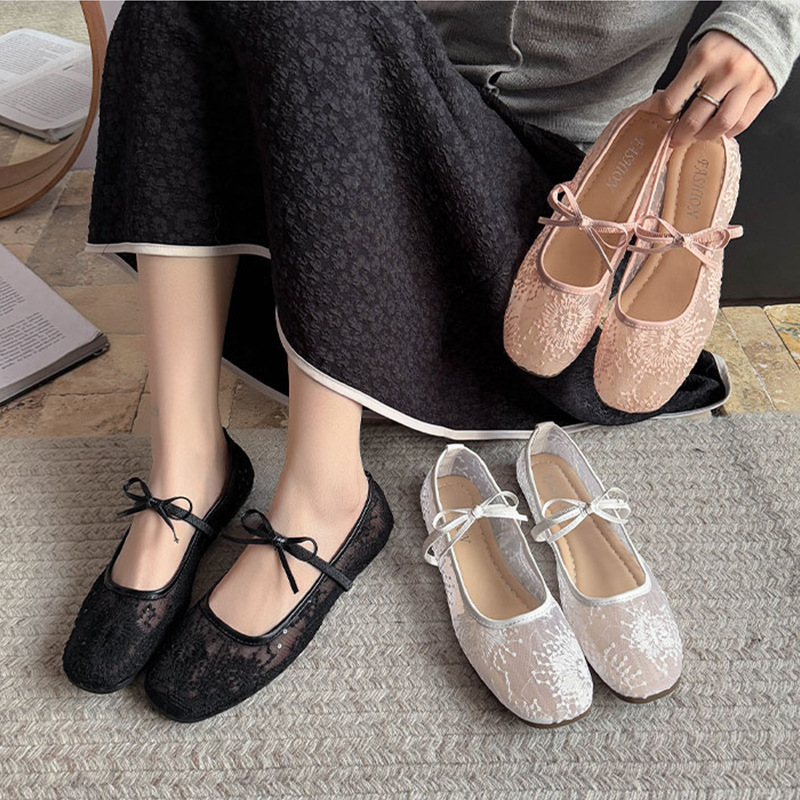 Women's Gentle Ballet Flat Sho - Embroidery Flat Shoes ulasan dan harga