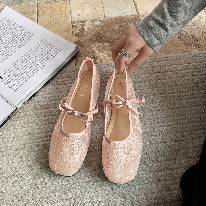 Women's Gentle Ballet Flat Sho - Embroidery Flat Shoes ulasan dan harga