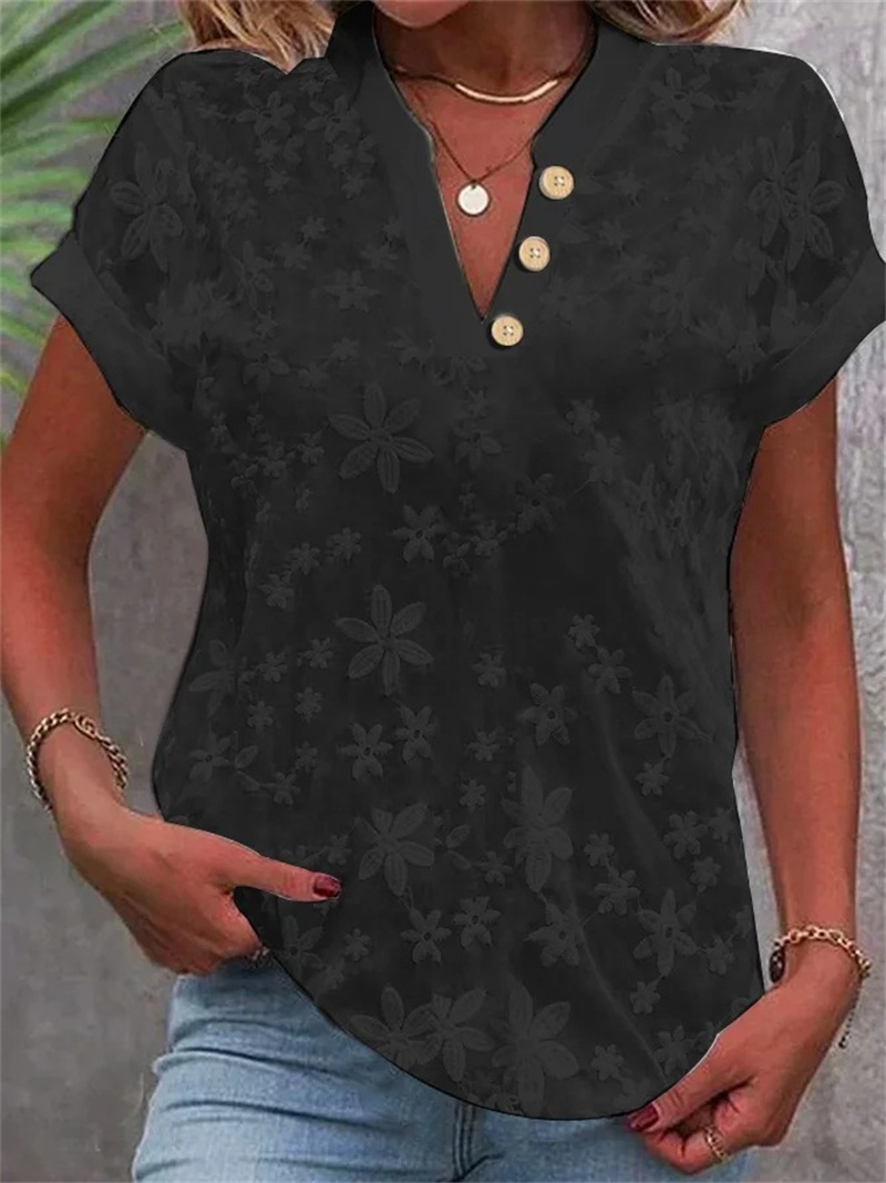 Summer Women White Floral Embr - Embroidery Blouse ulasan dan harga