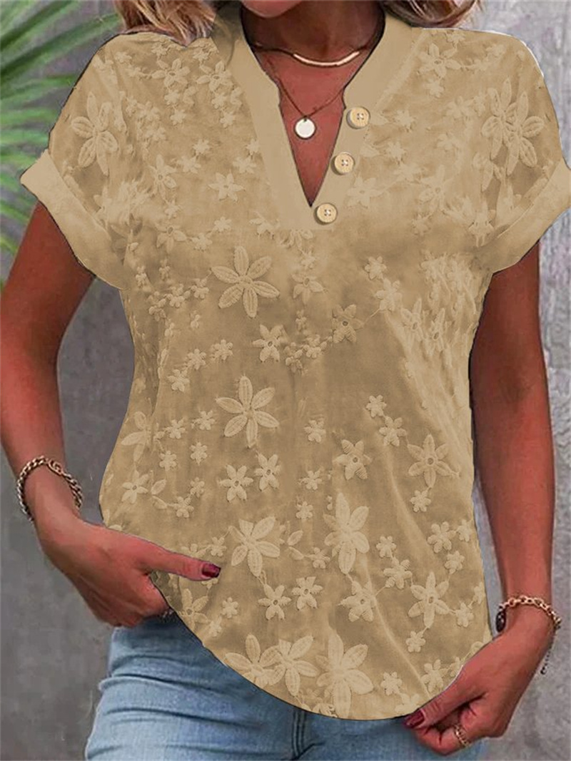 Summer Women White Floral Embr - Embroidery Blouse ulasan dan harga