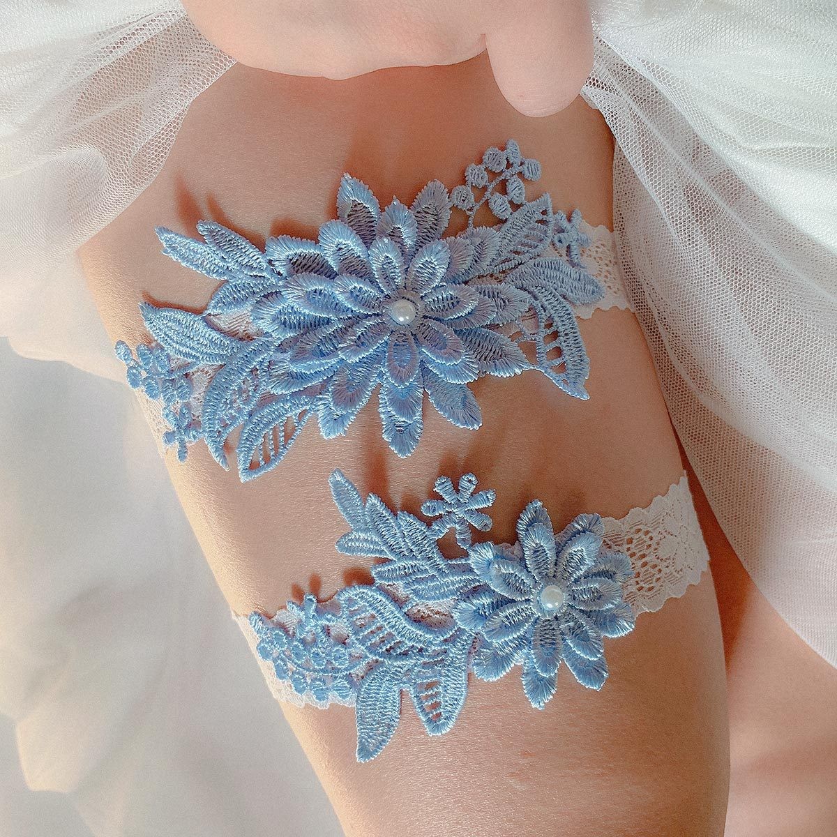 2pcs Bridal Wedding Garter Nav - Embroidery Ring ulasan dan harga