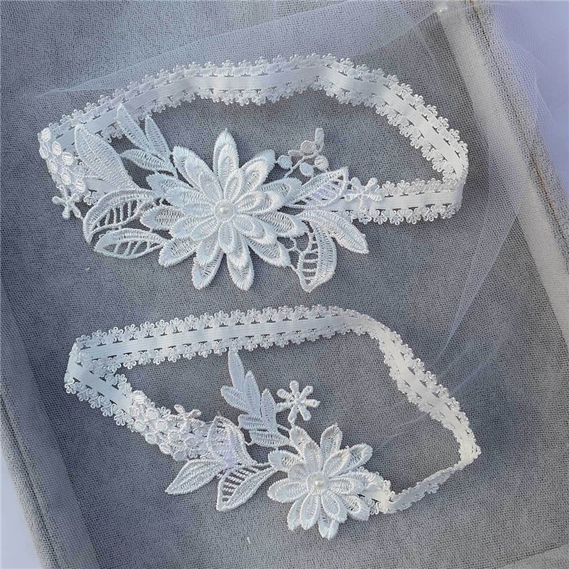 2pcs Bridal Wedding Garter Nav - Embroidery Ring ulasan dan harga