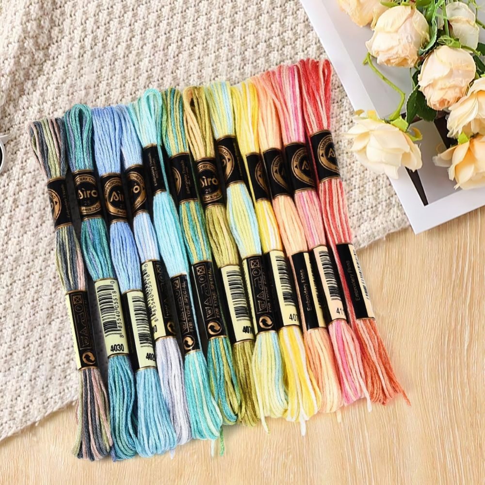 12 Skeins 105 Yards 6 Ply Vari - Embroidery Floss ulasan dan harga