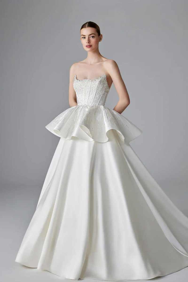 Elegant Wedding Dress A-Line S - Embroidery Online Design ulasan dan harga