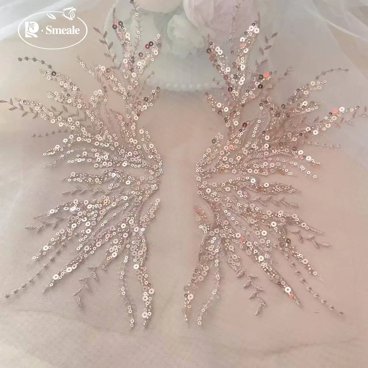5Pair-2Pair.Rose Gold Sequin T - Embroidery Youtube ulasan dan harga