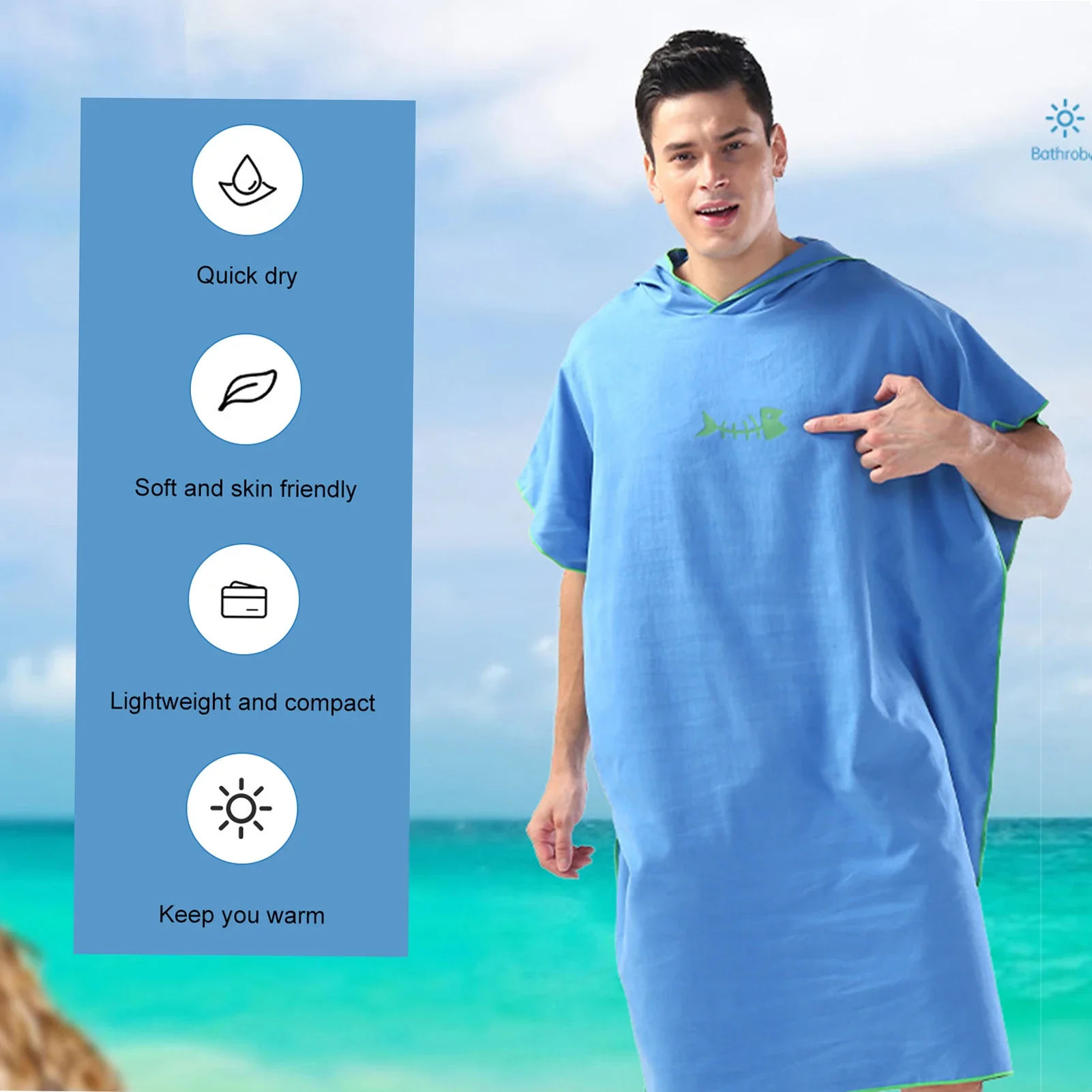 Microfiber Hooded Towel Men Wo - Embroidery Towel ulasan dan harga