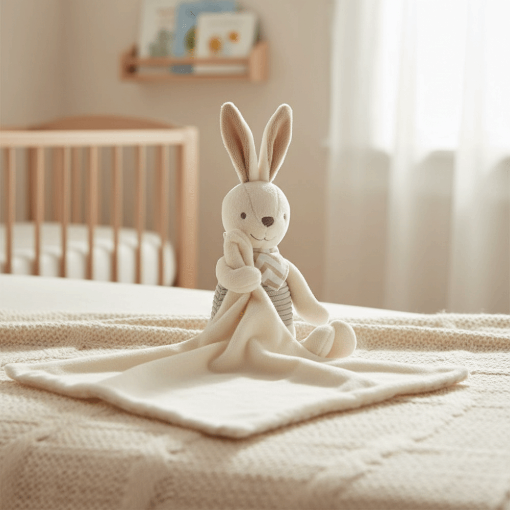 Square Shape Baby Rabbit Comfo - Embroidery Towel ulasan dan harga