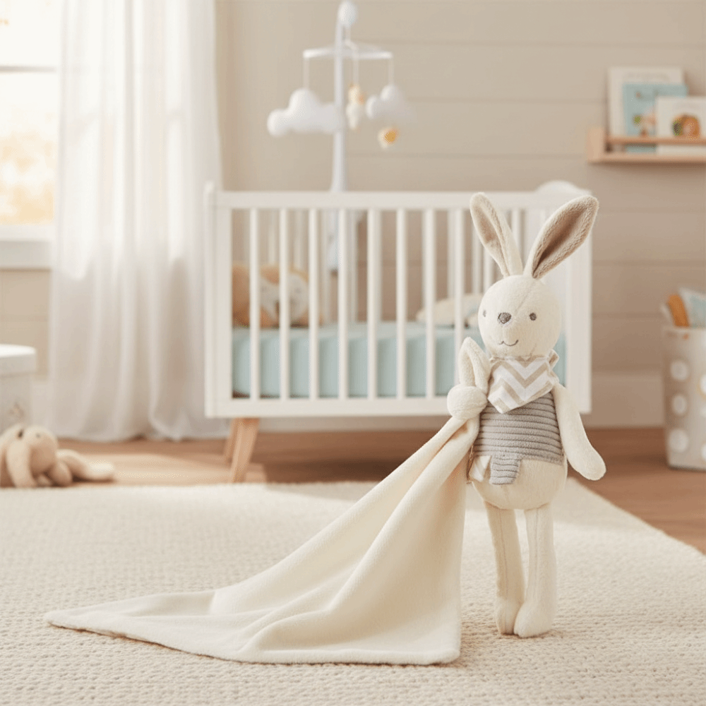 Square Shape Baby Rabbit Comfo - Embroidery Towel ulasan dan harga