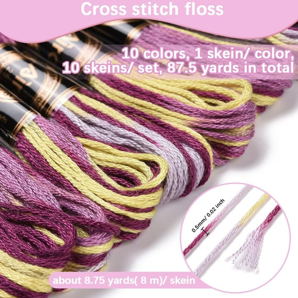 6 Strands Purple Variegated Em - Embroidery Floss ulasan dan harga