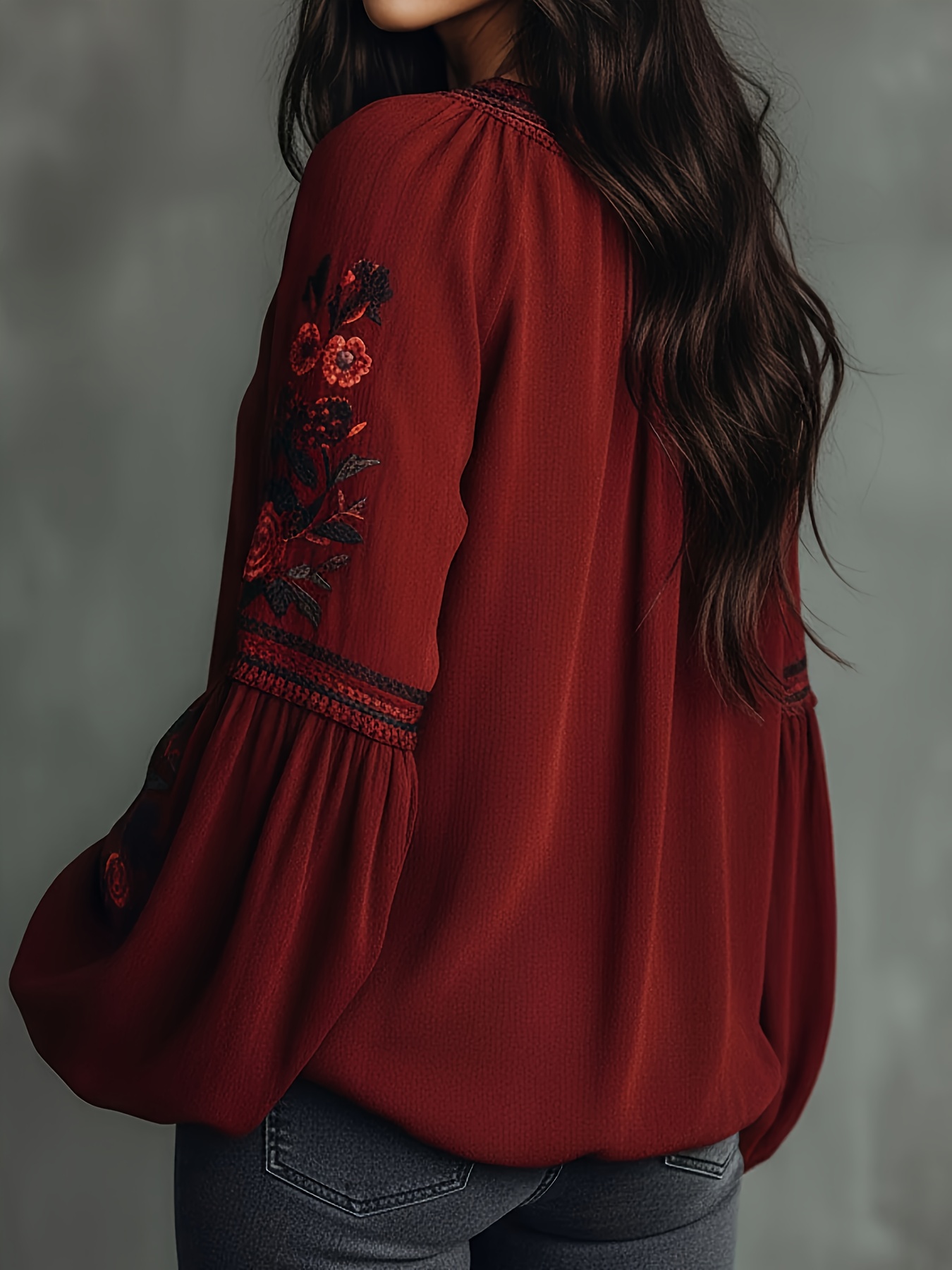 Women‘s Spring Blouse Retro Em - Embroidery Blouse ulasan dan harga