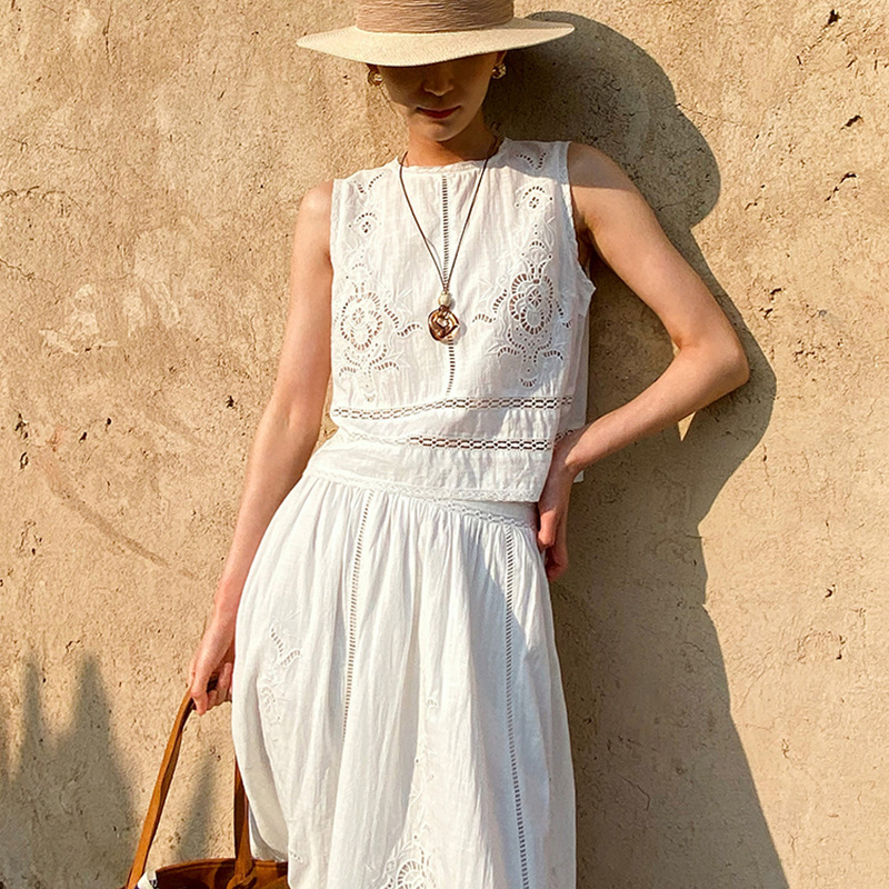 French Designer Boho White Cot - Embroidery Eyelet ulasan dan harga
