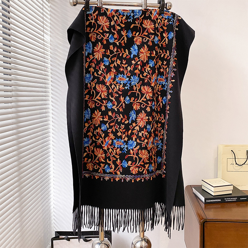 New Luxury Design Winter Embro - Embroidery Pashmina ulasan dan harga