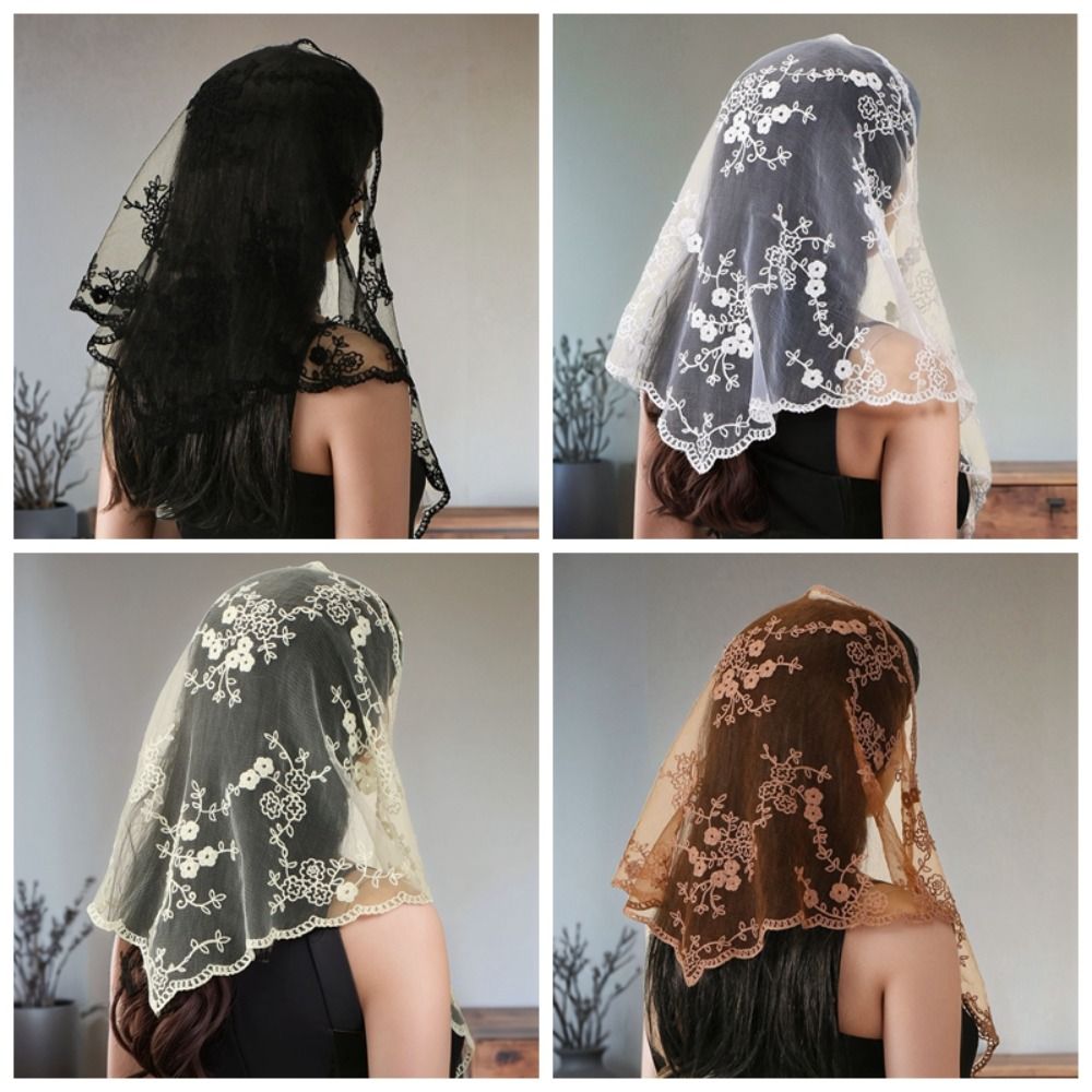 New Hollow Out Lace Scarf Soli - Embroidery Pashmina ulasan dan harga