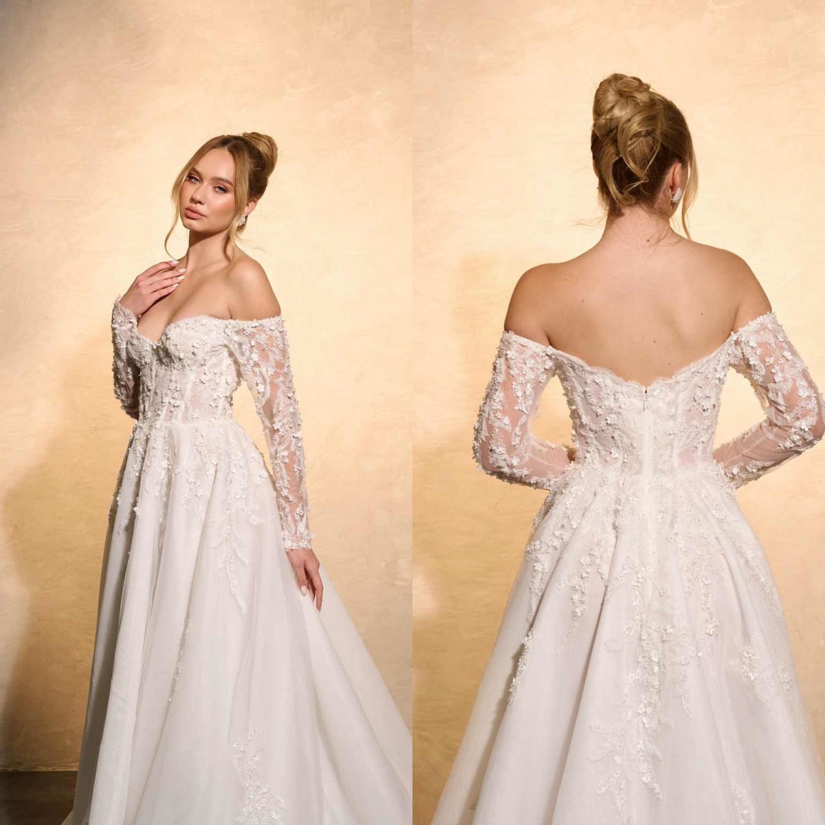 Elegant Wedding Dress A-Line L - Embroidery Online Design ulasan dan harga
