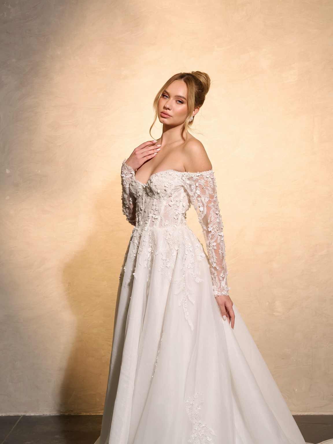 Elegant Wedding Dress A-Line L - Embroidery Online Design ulasan dan harga