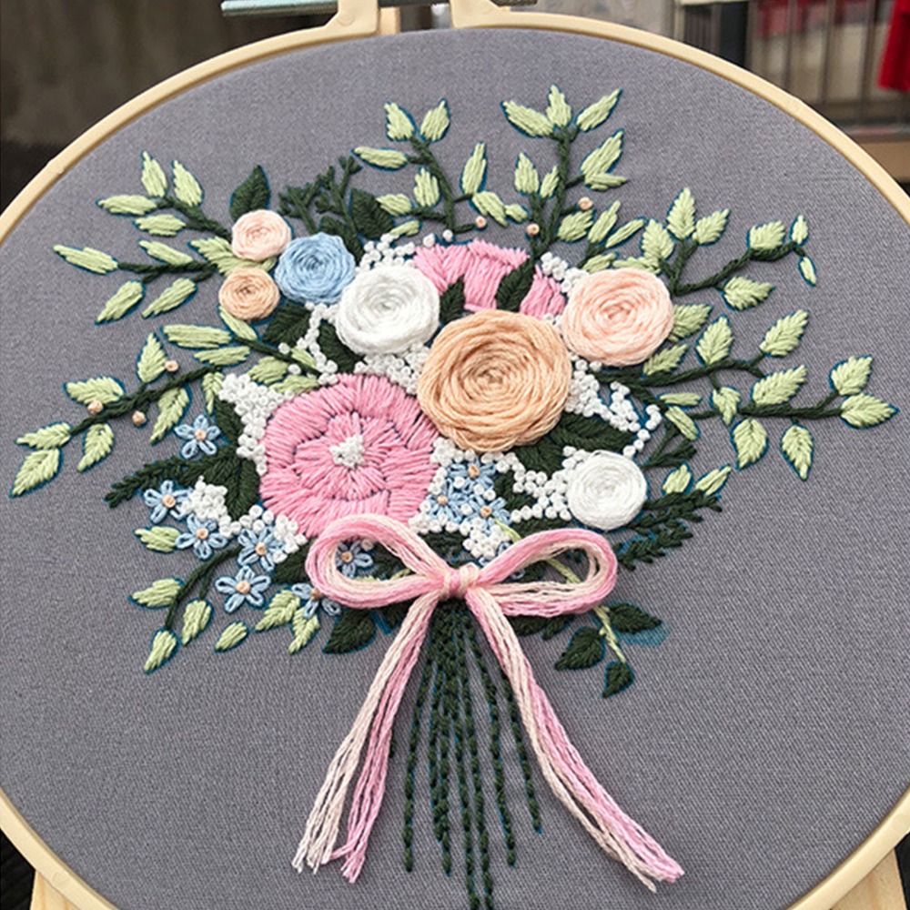 Printed Pattern Embroidery Sta - Embroidery Design Patterns Flowers ulasan dan harga