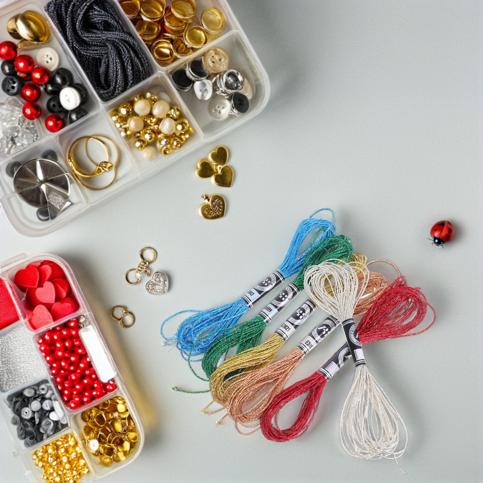 6Pcs Sparkling Metallic Embroi - Embroidery Floss ulasan dan harga