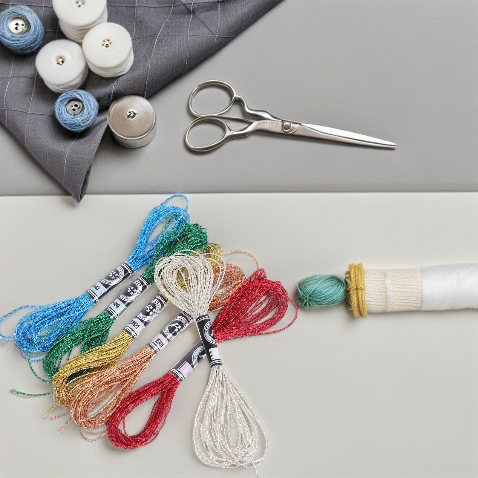 6Pcs Sparkling Metallic Embroi - Embroidery Floss ulasan dan harga