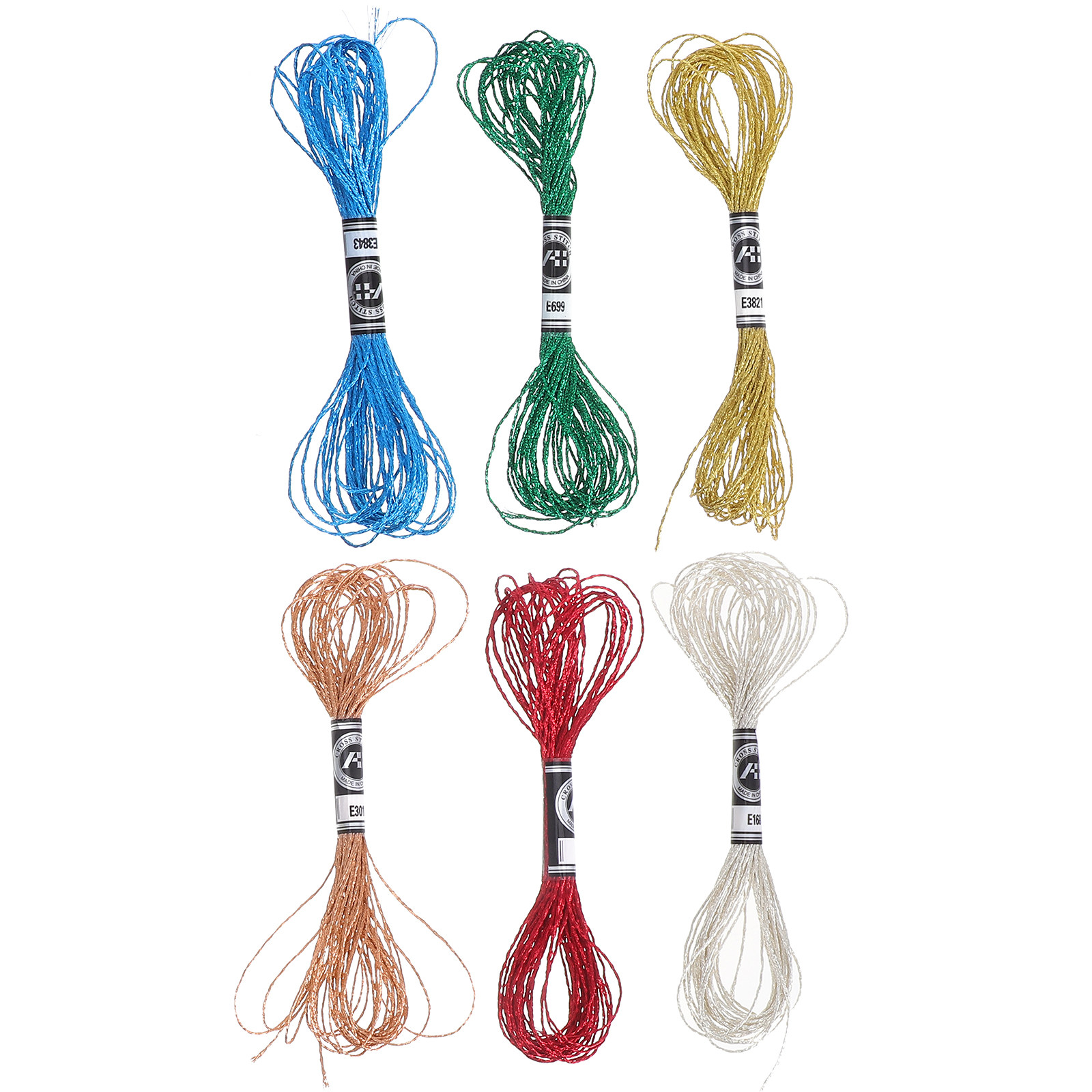 6Pcs Sparkling Metallic Embroi - Embroidery Floss ulasan dan harga