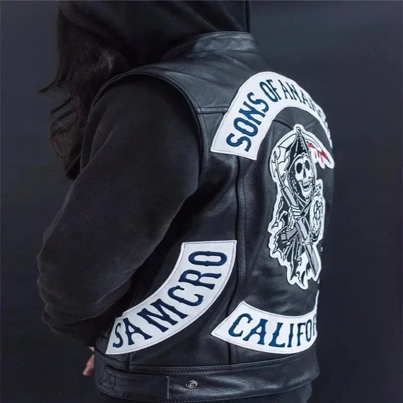 ABC123Leather Men Motorcycle C - Embroidery Youtube ulasan dan harga