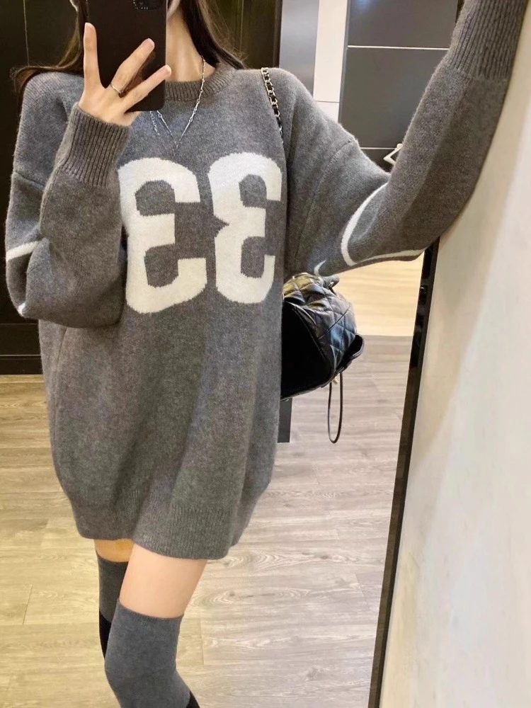 Y2K Vintage Knitted Sweater Wo - Embroidery Origin ulasan dan harga