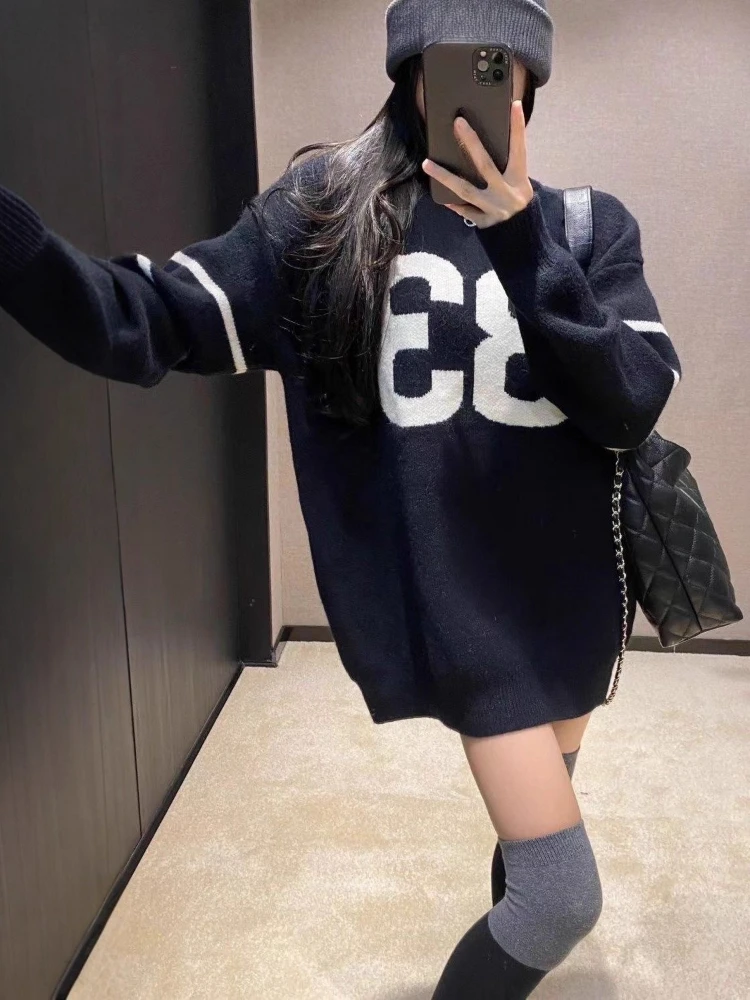 Y2K Vintage Knitted Sweater Wo - Embroidery Origin ulasan dan harga