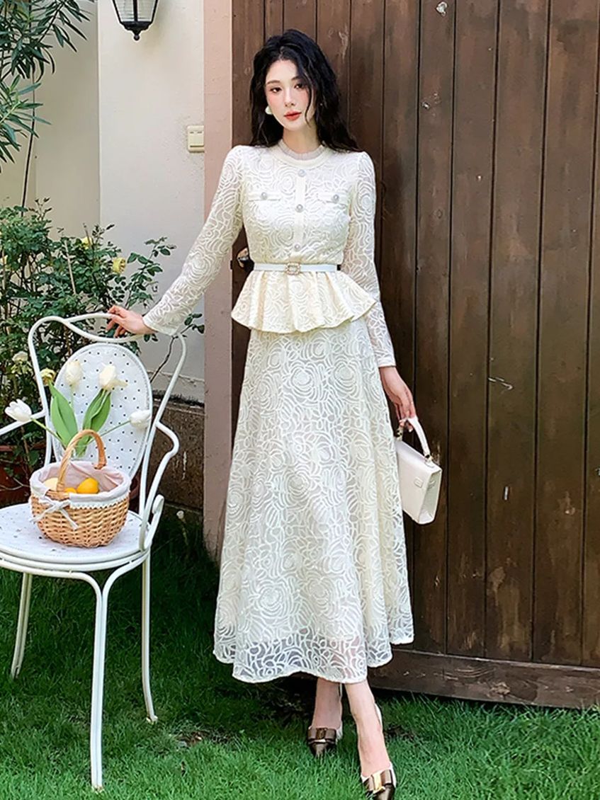 Formal Luxury Evening Lace Two - Embroidery Blouse ulasan dan harga
