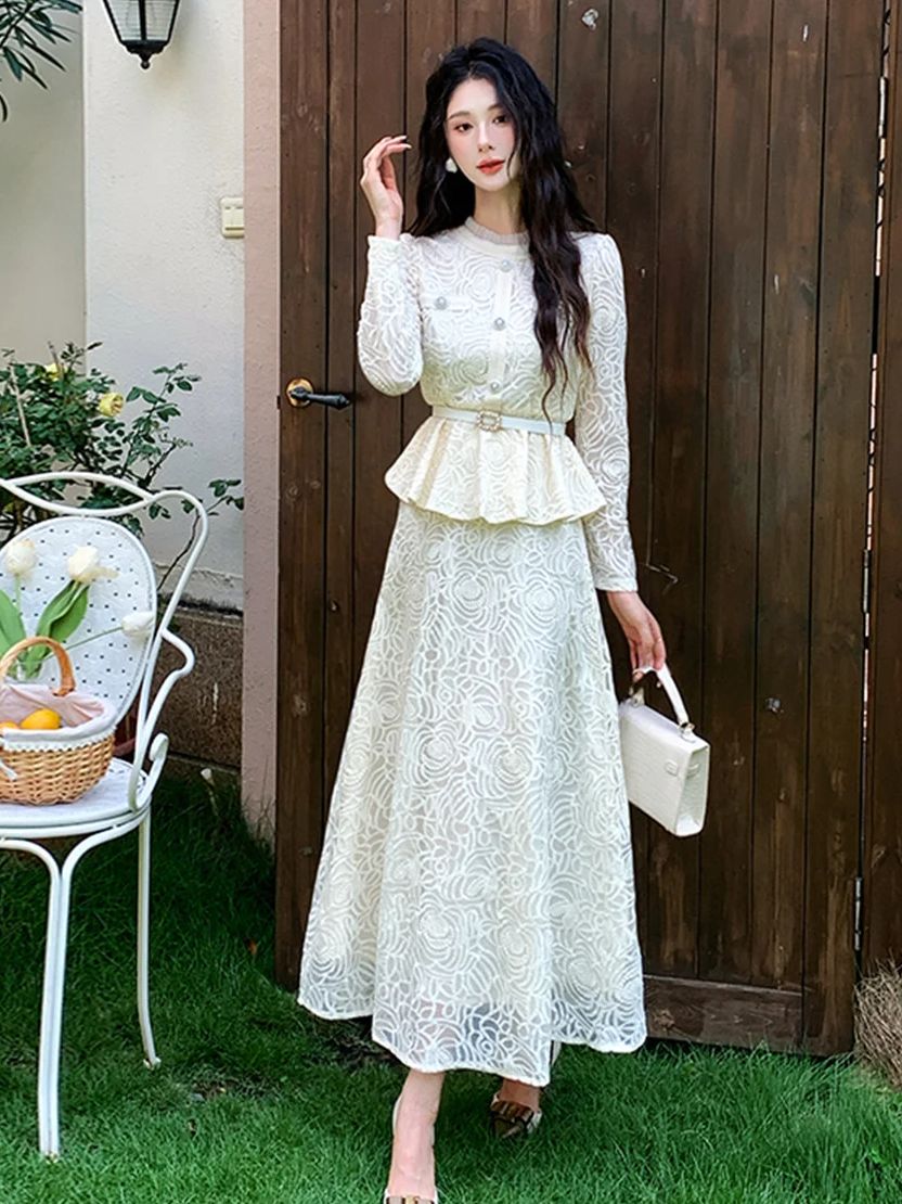 Formal Luxury Evening Lace Two - Embroidery Blouse ulasan dan harga