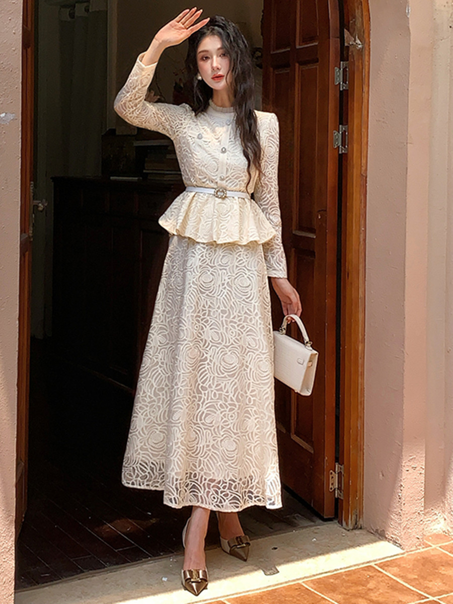 Formal Luxury Evening Lace Two - Embroidery Blouse ulasan dan harga