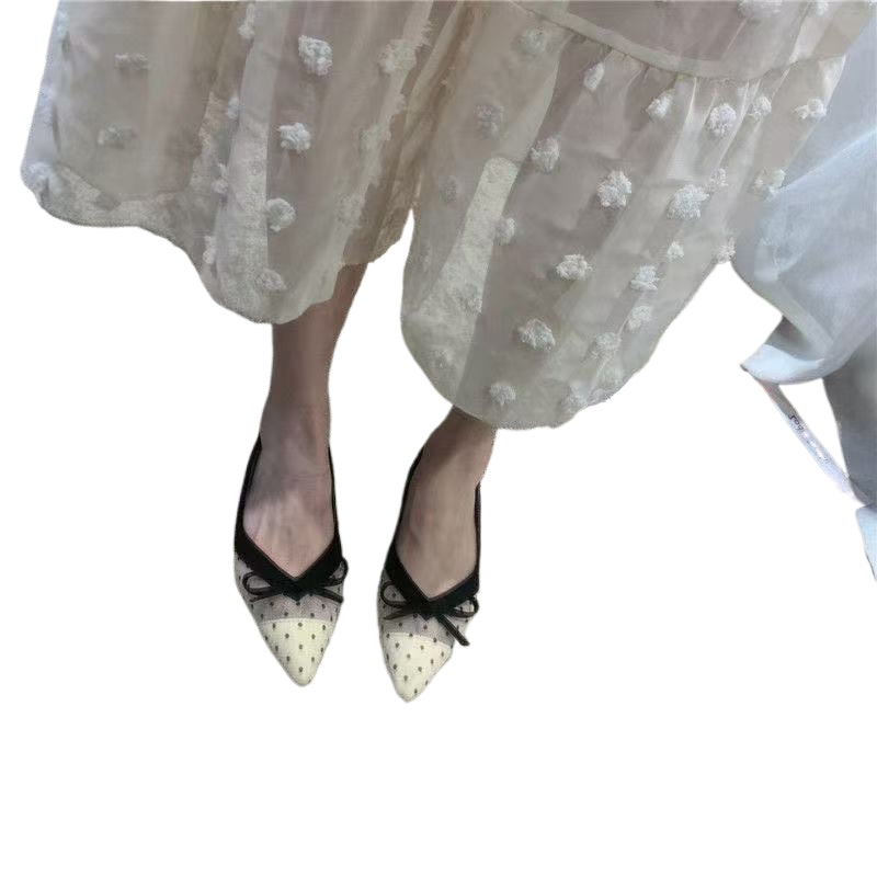 2026 Summer New Polka Dot Sing - Embroidery Flat Shoes ulasan dan harga