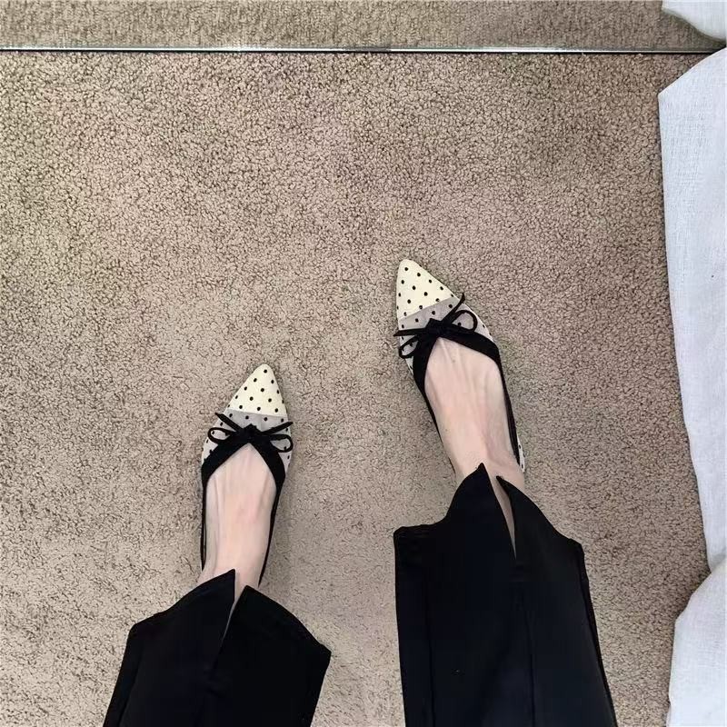 2026 Summer New Polka Dot Sing - Embroidery Flat Shoes ulasan dan harga