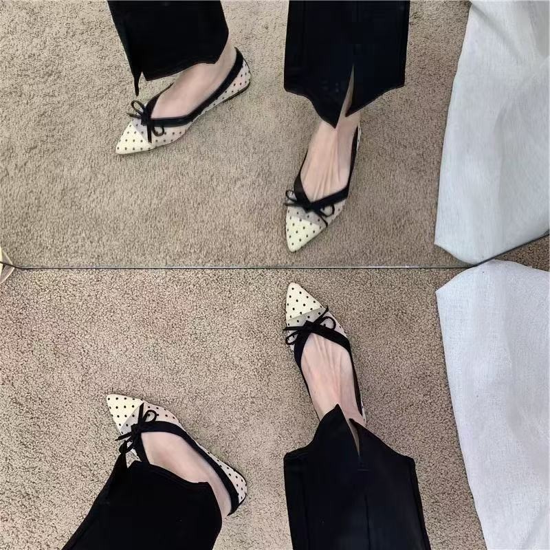 2026 Summer New Polka Dot Sing - Embroidery Flat Shoes ulasan dan harga