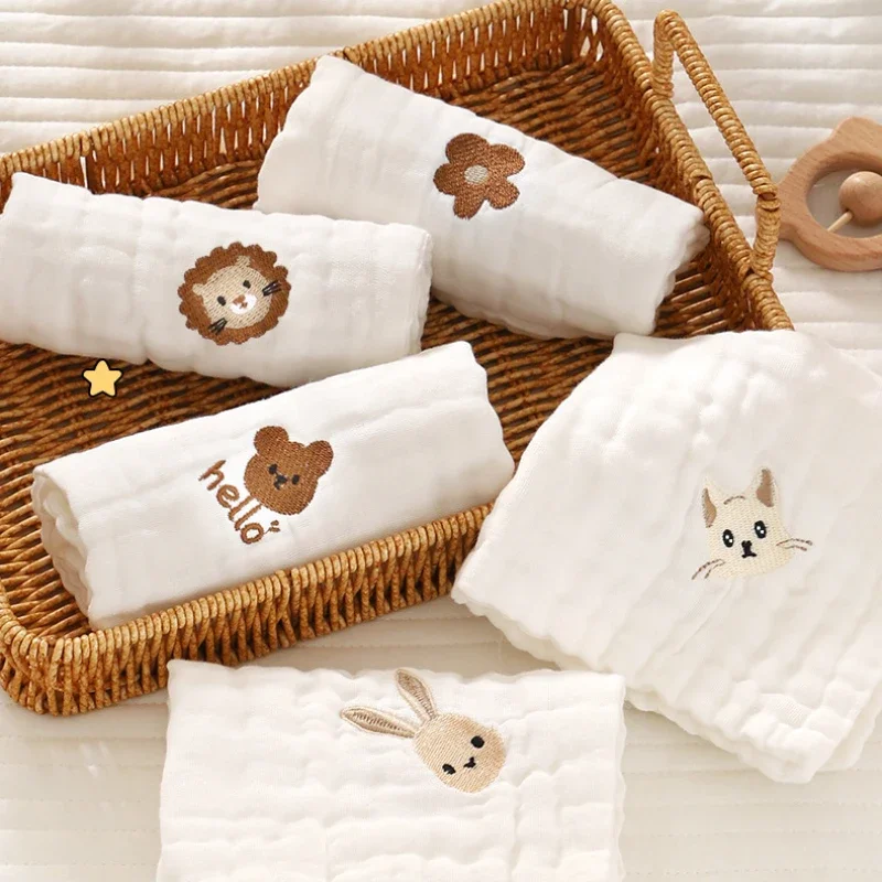 Baby Saliva Towels 6 Layer Cot - Embroidery Towel ulasan dan harga
