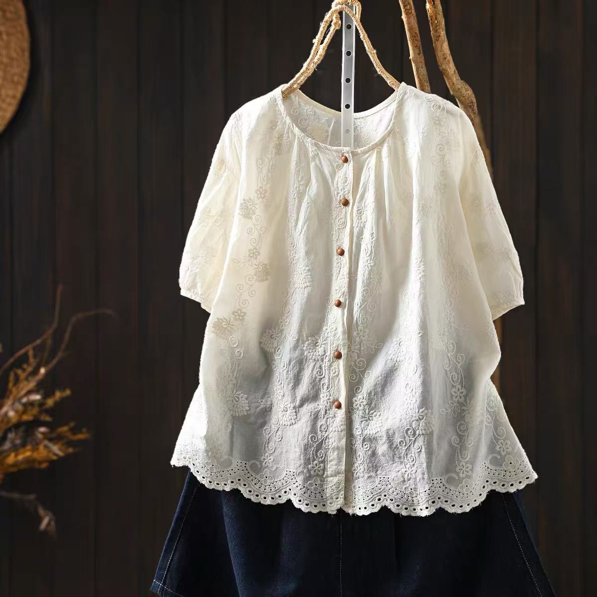 Women 100% Cotton Floral Eyele - Embroidery Eyelet ulasan dan harga