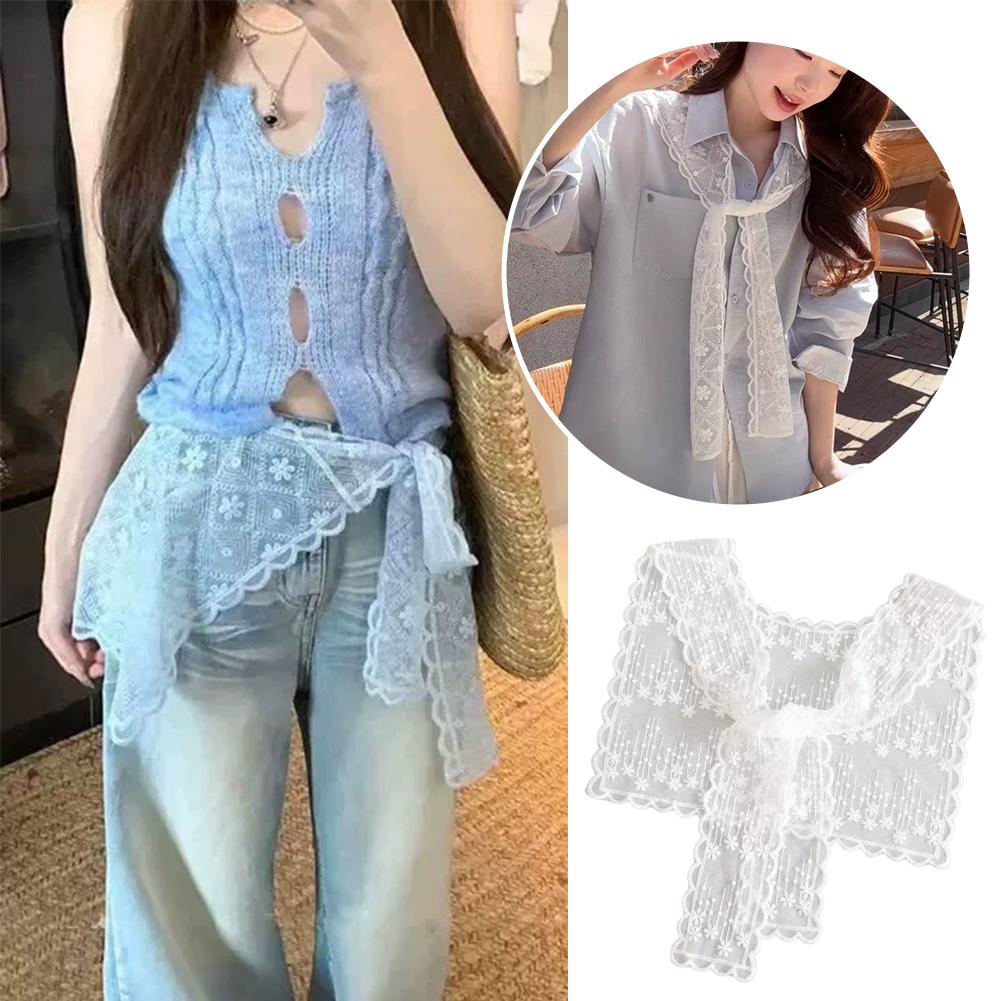 French Lace Shawl Scarf for Wo - Embroidery Blouse ulasan dan harga