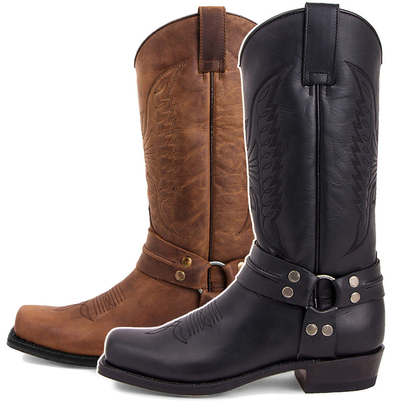 New Men's Motorcycle Boots Fas - Embroidery Youtube ulasan dan harga