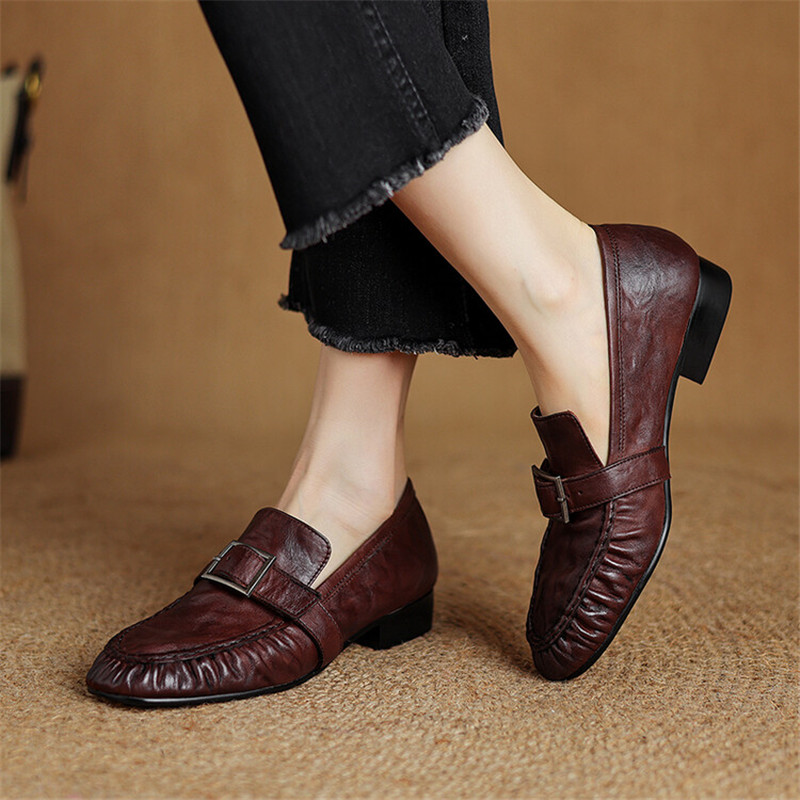 New Autumn Genuine Leather Wom - Embroidery Flat Shoes ulasan dan harga