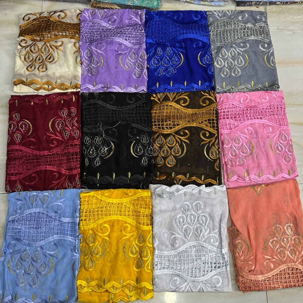 2026 African Muslim Scarf Turb - Embroidery Pashmina ulasan dan harga